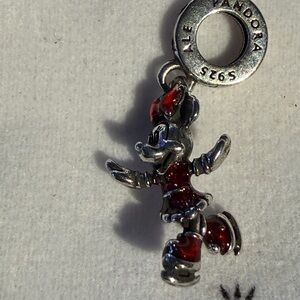 Pandora Silver and Red Minnie Mouse Charm